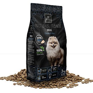 Сухой корм для взрослых собак мелких пород REX Natural Range Mini с курицей, 8 кг