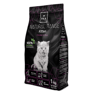 Сухий корм для кошенят REX Natural Range Kitten Chicken & Rice зі свіжою куркою та рисом, 1 кг
