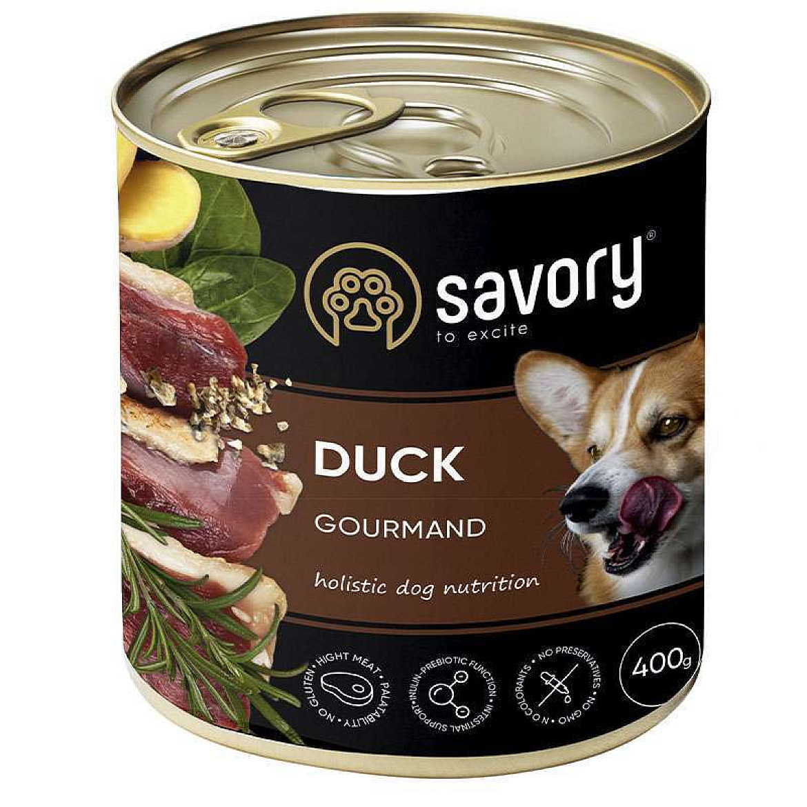 Savory Dog Gourmand Duck - Вологий корм з качкою для дорослих собак гурманів всіх порід, 400 г