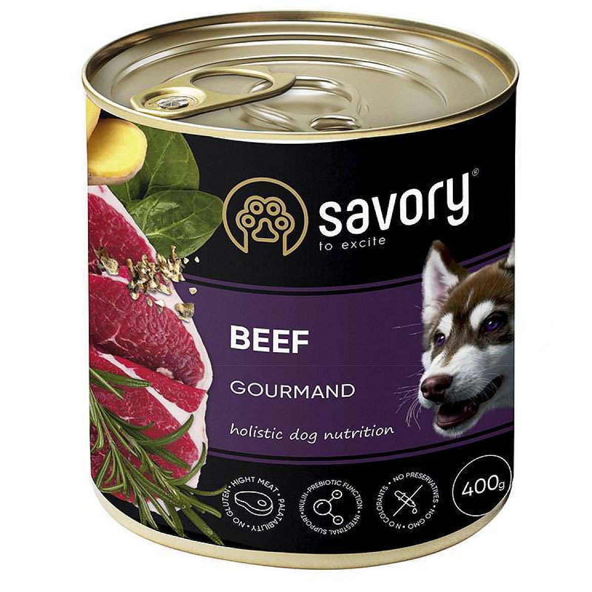 Savory Dog Gourmand Вeef - Вологий корм з м'яса яловичини для дорослих собак гурманів, 200 г