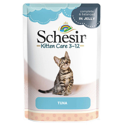 Schesir Tuna Kitten ШЕЗИР ТУНЕЦ ДЛЯ КОТЕНКОВ натуральные консервы в желе для кошек паук