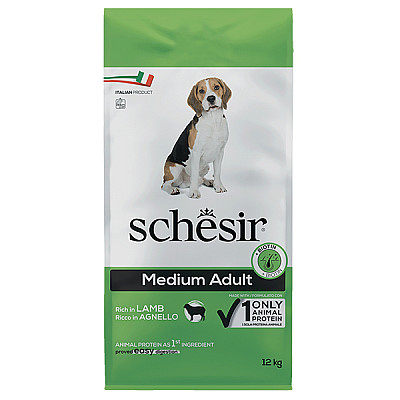 Сухий монопротеїновий корм для дорослих собак середніх порід Schesir Dog Medium Adult Lamb ягня