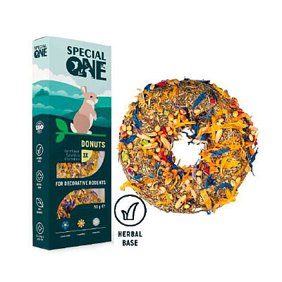 Special One Donuts - Пончики "Волошка, календула, ромашка" на трав`яній основі для декоративних гризунів