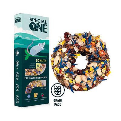 Special One Donuts - Пончики "Цикорій, арахіс, барбарис" на зерновій основі для декоративних гризунів