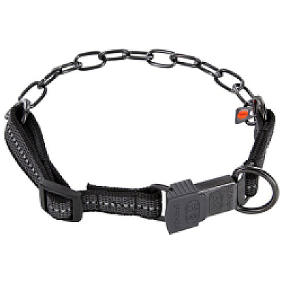 Sprenger Adjustable Collar with Assembly Chain СПРЕНГЕР РЕГУЛЮЄМИЙ НАШИЙНИК з нейлоном для собак, середня ланка,, воронена сталь, 3 мм