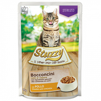 Stuzzy Cat Sterilized Chicken ШТУЗІ СТЕРІЛАЙЗИД КУРКА в соусі консерви для стерилізованих котів, мокрий корм пауч