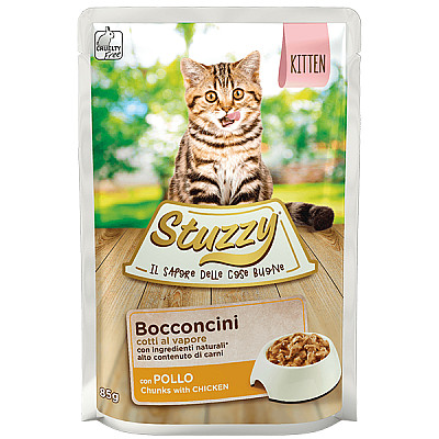 Stuzzy Chicken for Kitten ШТУЗИ ДЛЯ КОТЕНКОВ влажный корм с курицей в соусе для кошек, консервы для кошек пауч