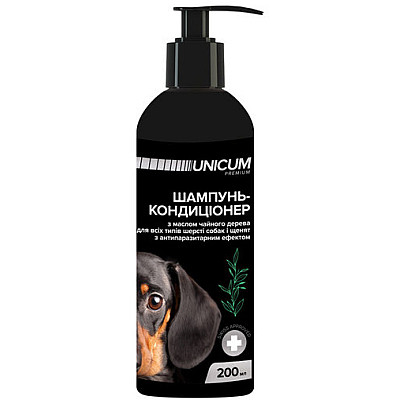 Шампунь-кондиціонер Unicum (Унікум) Premium з маслом чайного дерева для собак