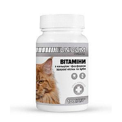 Витамины Unicum (Уникум) здоровые зубы и кости для котов