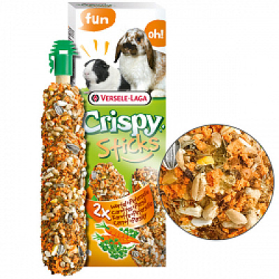 Versele-Laga Crispy Sticks Carrot&Parsley ВЕРСЕЛЕ-ЛАГА КРИСПИ ПЕТРУШКА лакомство для кроликов, морских свинок