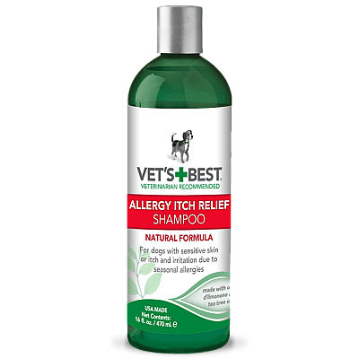 VET`S BEST Allergy Itch Relief Shampoo Шампунь для собак при аллергии, для ухода за чувствительной кожей, устраняет зуд и раздражения