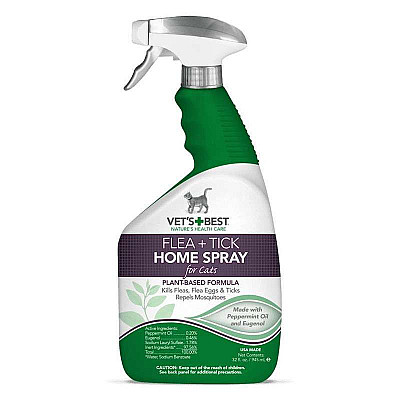 VET`S BEST Flea +Tick Home Spray For Cats Универсальный спрей от блох и клещей для кошек и дома