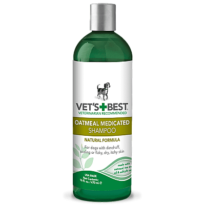 VET`S BEST Oatmeal Medicated Shampoo Терапевтический Шампунь от перхоти, шелушения, для сухой кожи