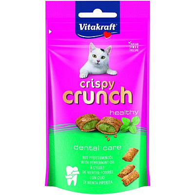Ласощі для котів Vitakraft Crispy Crunch подушечки для зубів (м’ята)