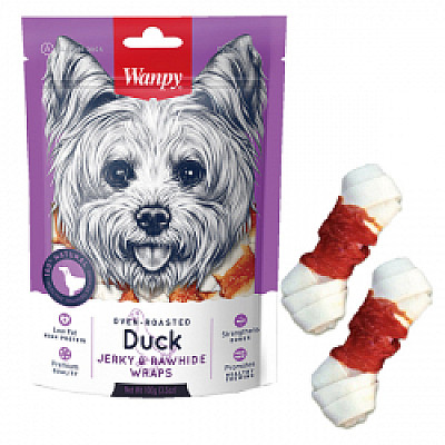 Wanpy Duck Jerky & Rawhide Wraps ВАНПІ КІСТКА З ВУЗЛАМИ ТА В`ЯЛЕНОЮ КАЧКОЮ ласощі для собак