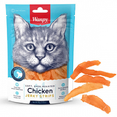 Wanpy Soft Chicken Jerky Strips ВАНПИ ФИЛЕ КУРКИ ВЯЛЕНОЕ ПОЛОСКИ лакомства для кошек
