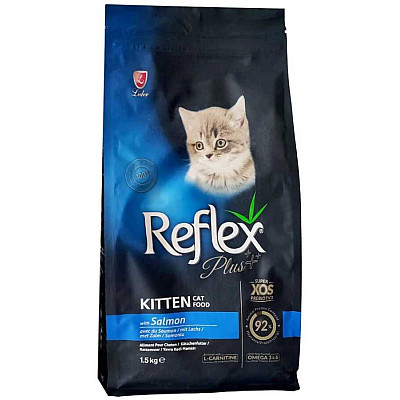 Повноцінний та збалансований сухий корм для кошенят Reflex Plus з лососем
