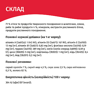 Влажный корм для взрослых кошек Мяу! с рыбой в нежном соусе, 415г