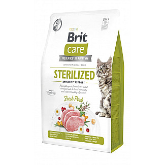 Сухий корм Brit Care Cat by Nutrition Sterilized Immunity Support для стерилізованих котів, зі свининою, 2 кг