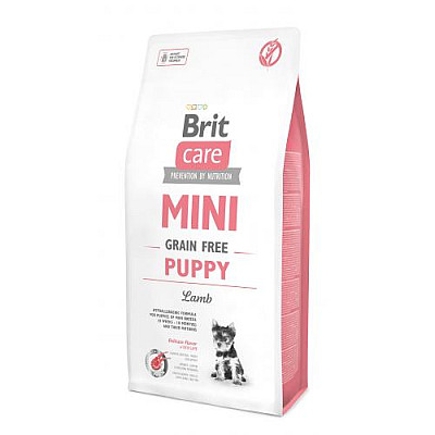 Сухий беззерновий корм для цуценят малих порід Brit Care Mini Puppy Lamb з ягням