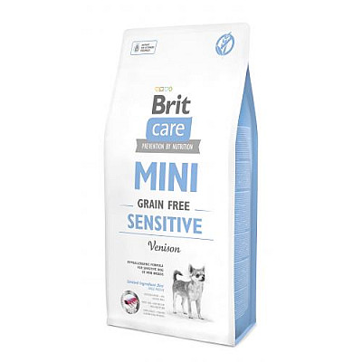 Сухий беззерновий корм для собак малих порід Brit Care Mini Sensitive Venison з олениною