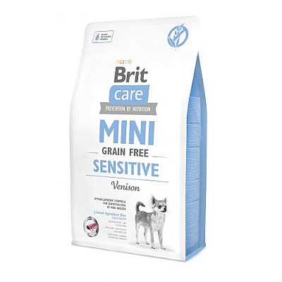 Сухий беззерновий корм для собак малих порід Brit Care Mini Sensitive Venison з олениною