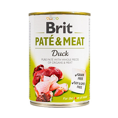 Brit Pate & Meat влажный корм с уткой для собак