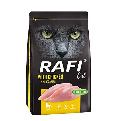 Сухой корм для взрослых кошек RAFI Cat с курицей