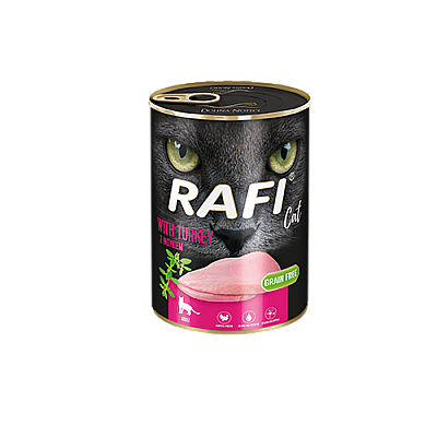 Влажный корм для взрослых кошек Dolina Noteci RAFI cat с индейкой