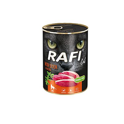 Влажный корм для взрослых кошек Dolina Noteci RAFI cat с уткой