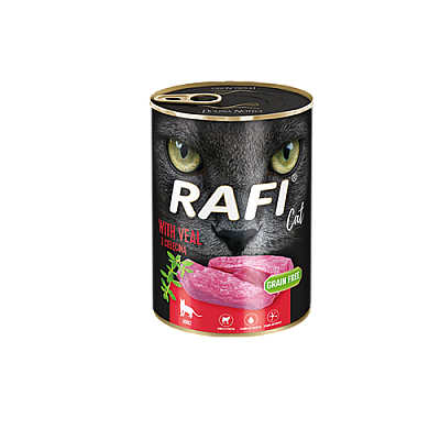 Влажный корм для взрослых кошек Dolina Noteci Rafi cat с телятиной