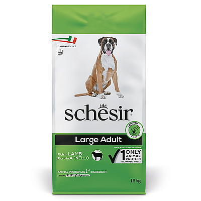 Сухий монопротеїновий корм для дорослих собак великих порід Schesir Dog Large Adult Lamb ягня