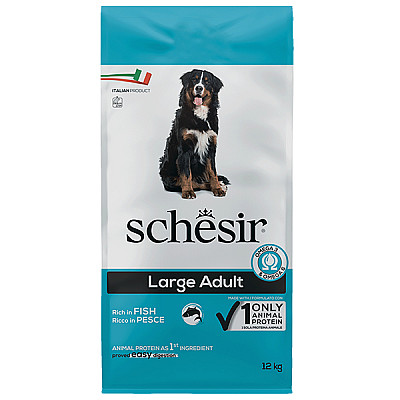 Сухий монопротеїновий корм для дорослих собак великих порід Schesir Dog Large Adult Fish риба