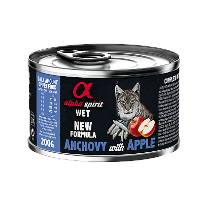 Влажный корм для котов Alpha Spirit Anchovy With Red Apple, анчоусы с яблоком