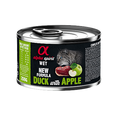 Влажный корм для котов Alpha Spirit Duck with Green Apple, утка с яблоком