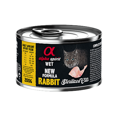 Влажный корм для котов Alpha Spirit Rabbit Sterilized Cat с кроликом