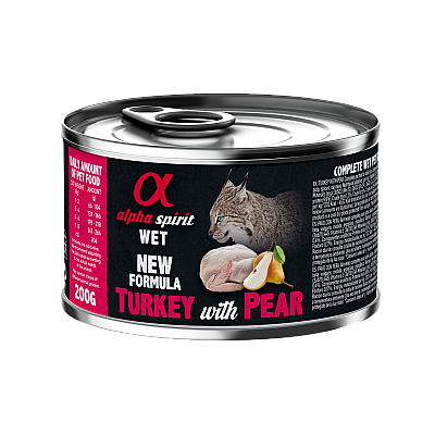 Влажный корм для котов Alpha Spirit Turkey with Pear, индюшка с грушей