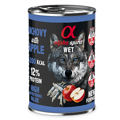 Вологий корм для собак Alpha Spirit ANCHOVY WITH RED APPLE анчоуси з яблуком 