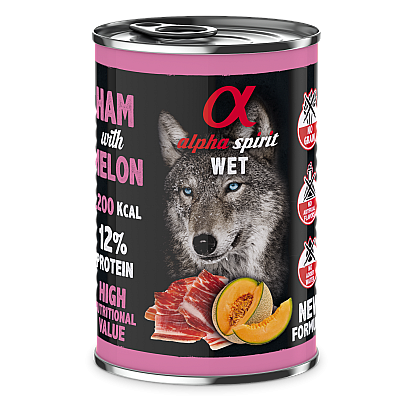 Вологий корм для собак Alpha Spirit Ham With Melon свинина з динею