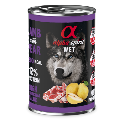 Вологий корм для собак Alpha Spirit Lamb With Pear ягня з грушею