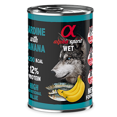 Вологий корм для собак Alpha Spirit Sardine with Banana сардина з бананом 