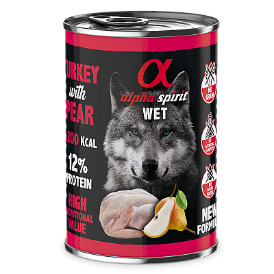 Вологий корм для собак Alpha Spirit Turkey with Pear індичка з грушею