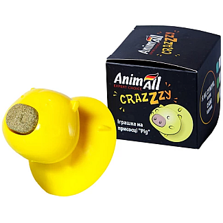 Игрушка AnimAll GrizZzly Pig на присоске, для кошек, 7.2×8×8 см, цвета в ассортименте