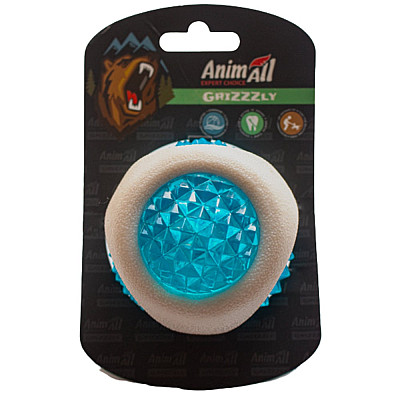 Іграшка AnimAll GrizZzly LED-м'яч що світиться, біло-синій