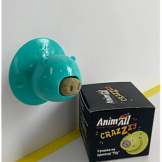 Игрушка AnimAll GrizZzly Pig на присоске, для кошек, 7.2×8×8 см, цвета в ассортименте