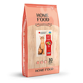 Сухий корм для кішок Home Food (Хоум Фуд) CAT ADULT Гіпоалергенний беззерновий «Качка з грушею» для кастрованих/стерилізованих, 10 кг