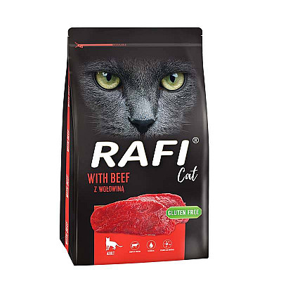 Сухой корм для взрослых кошек RAFI Cat с телятиной
