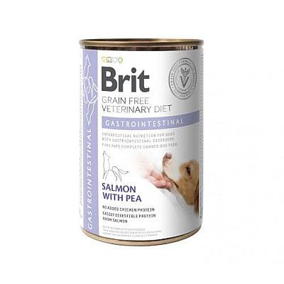 Влажный корм Brit GF VetDiets Gastrointestinal для собак, при проблемах с пищеварением, лосось и горошек