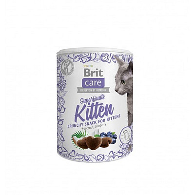 Лакомство для кошек Brit Care Cat Snack Superfruits Kitten, курица, кокос и черника