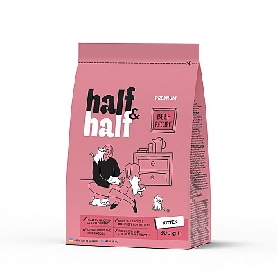 Сухой корм Half&Half для котят, с говядиной